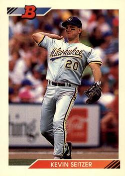 #126 Kevin Seitzer - Milwaukee Brewers - 1992 Bowman Baseball