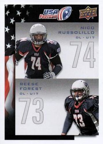 #126 Nico Russolillo / Reese Forest - USA - 2014 Upper Deck USA Football