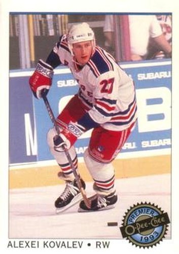 #126 Alexei Kovalev - New York Rangers - 1992-93 O-Pee-Chee Premier Hockey