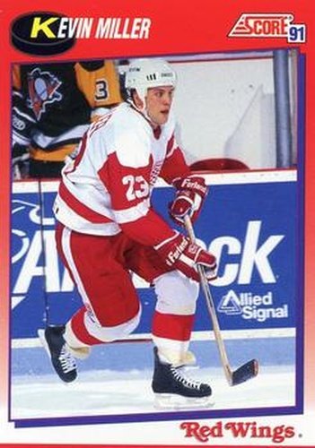 #126 Kevin Miller - Detroit Red Wings - 1991-92 Score Canadian Bilingual Hockey