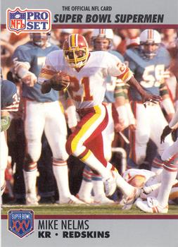 #127 Mike Nelms - Washington Redskins - 1990-91 Pro Set Super Bowl XXV Silver Anniversary Football