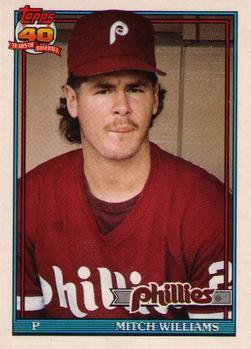 #127T Mitch Williams - Philadelphia Phillies - 1991 Topps Traded Baseball