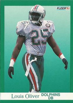 #127 Louis Oliver - Miami Dolphins - 1991 Fleer Football