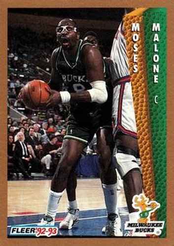 #127 Moses Malone - Milwaukee Bucks - 1992-93 Fleer Basketball