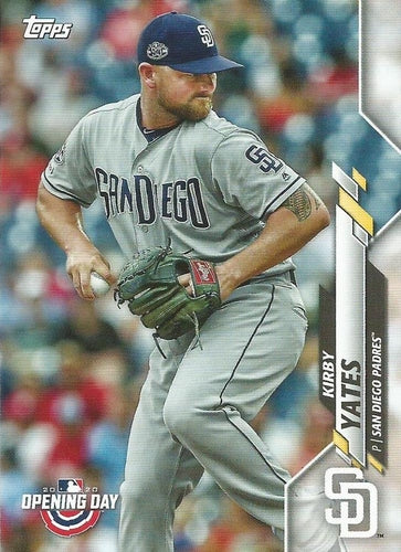 #127 Kirby Yates - San Diego Padres - 2020 Topps Opening Day Baseball