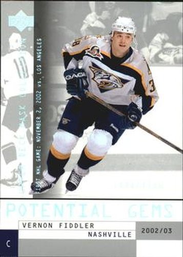 #127 Vernon Fiddler - Nashville Predators - 2002-03 Upper Deck Mask Collection Hockey