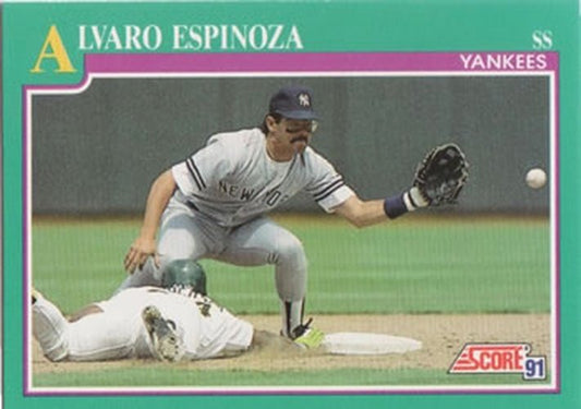 #127 Alvaro Espinoza - New York Yankees - 1991 Score Baseball