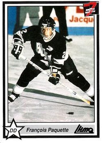 #127 Francois Paquette - Hull Olympique - 1990-91 7th Inning Sketch QMJHL Hockey