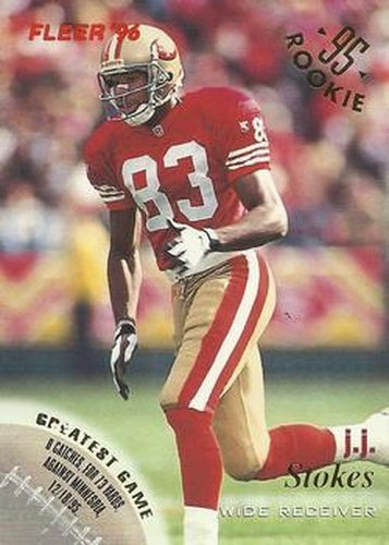 #127 J.J. Stokes - San Francisco 49ers - 1996 Fleer Football