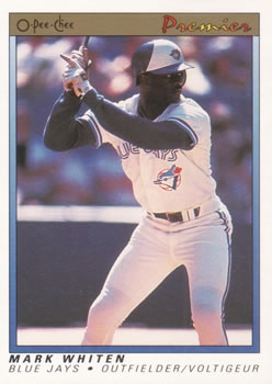 #127 Mark Whiten - Toronto Blue Jays - 1991 O-Pee-Chee Premier Baseball