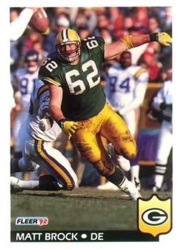 #127 Matt Brock - Green Bay Packers - 1992 Fleer Football