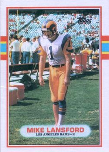#128 Mike Lansford - Los Angeles Rams - 1989 Topps Football