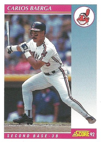 #128 Carlos Baerga - Cleveland Indians - 1992 Score Baseball