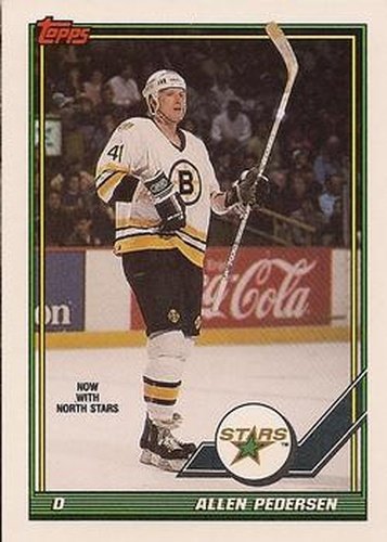 #128 Allen Pedersen - Minnesota North Stars - 1991-92 Topps Hockey