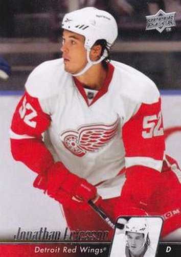 #128 Jonathan Ericsson - Detroit Red Wings - 2010-11 Upper Deck Hockey