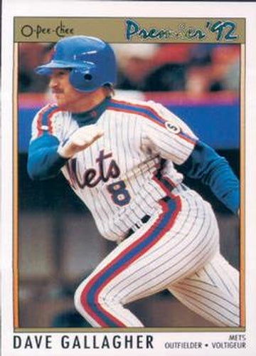 #128 Dave Gallagher - New York Mets - 1992 O-Pee-Chee Premier Baseball