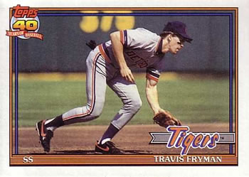 #128 Travis Fryman - Detroit Tigers - 1991 Topps Baseball