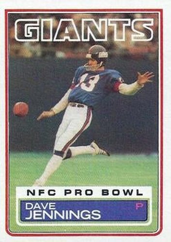 #128 Dave Jennings - New York Giants - 1983 Topps Football