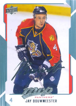 #128 Jay Bouwmeester - Florida Panthers - 2008-09 Upper Deck MVP Hockey