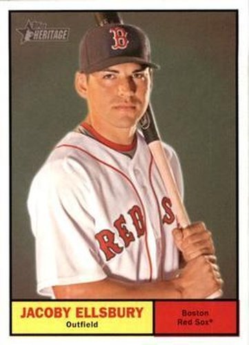 #128 Jacoby Ellsbury - Boston Red Sox - 2010 Topps Heritage Baseball