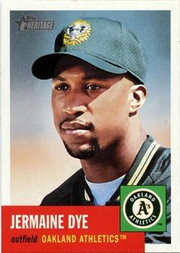 #128 Jermaine Dye - Oakland Athletics - 2002 Topps Heritage Baseball