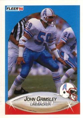 #128 John Grimsley - Houston Oilers - 1990 Fleer Football