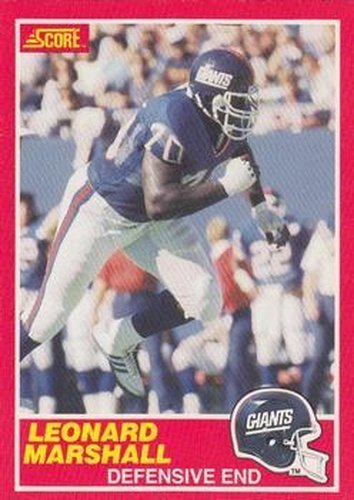 #128 Leonard Marshall - New York Giants - 1989 Score Football