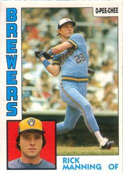#128 Rick Manning - Milwaukee Brewers - 1984 O-Pee-Chee Baseball