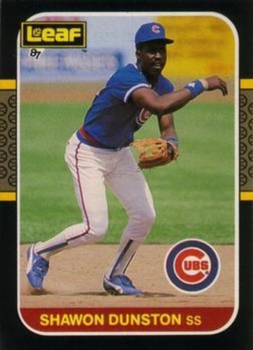 #128 Shawon Dunston - Chicago Cubs - 1987 Leaf Baseball