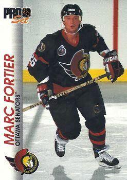 #128 Marc Fortier - Ottawa Senators - 1992-93 Pro Set Hockey