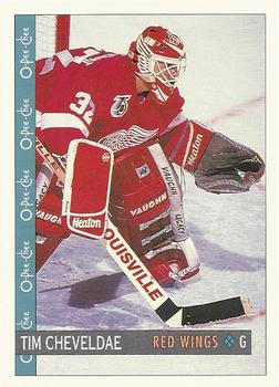 #128 Tim Cheveldae - Detroit Red Wings - 1992-93 O-Pee-Chee Hockey