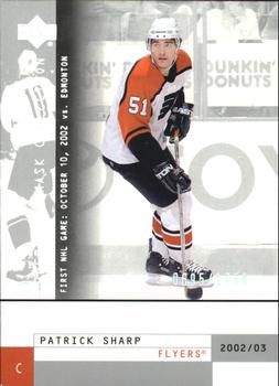 #128 Patrick Sharp - Philadelphia Flyers - 2002-03 Upper Deck Mask Collection Hockey