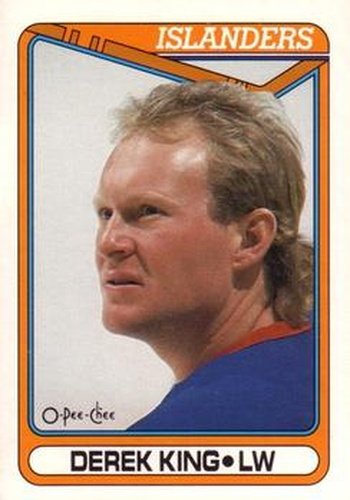 #128 Derek King - New York Islanders - 1990-91 O-Pee-Chee Hockey