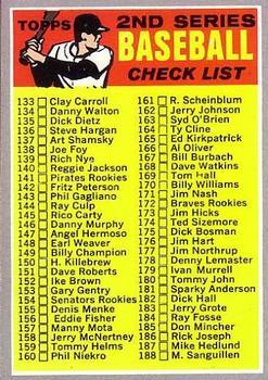 #128a Checklist: 133-263 - - 1970 Topps Baseball