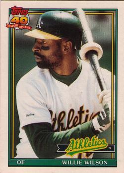 #129T Willie Wilson - Oakland Athletics - 1991 Topps Traded Baseball