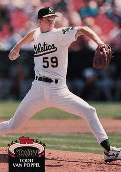 #129 Todd Van Poppel - Oakland Athletics - 1992 Stadium Club Baseball