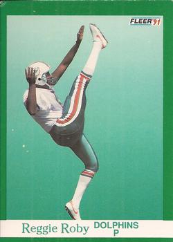 #129 Reggie Roby - Miami Dolphins - 1991 Fleer Football