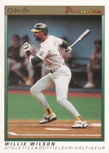 #129 Willie Wilson - Oakland Athletics - 1991 O-Pee-Chee Premier Baseball