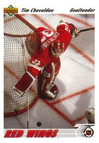 #129 Tim Cheveldae - Detroit Red Wings - 1991-92 Upper Deck Hockey