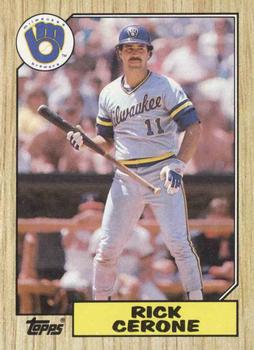 #129 Rick Cerone - Milwaukee Brewers - 1987 Topps Baseball