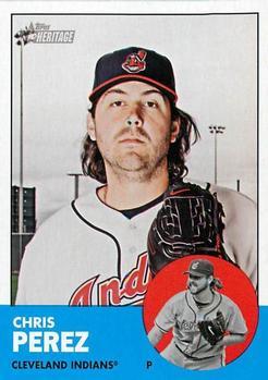 #129 Chris Perez - Cleveland Indians - 2012 Topps Heritage Baseball
