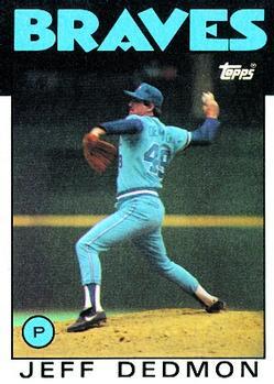 #129 Jeff Dedmon - Atlanta Braves - 1986 Topps Baseball