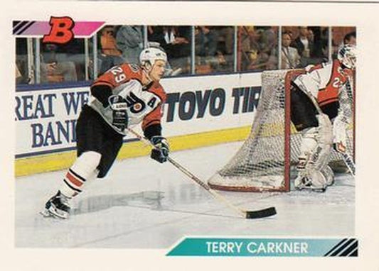 #129 Terry Carkner - Philadelphia Flyers - 1992-93 Bowman Hockey