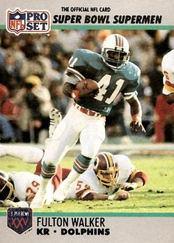 #129 Fulton Walker - Miami Dolphins - 1990-91 Pro Set Super Bowl XXV Silver Anniversary Football