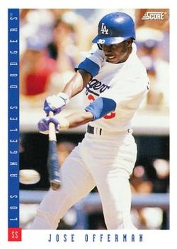 #129 Jose Offerman - Los Angeles Dodgers - 1993 Score Baseball