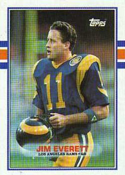 #129 Jim Everett - Los Angeles Rams - 1989 Topps Football