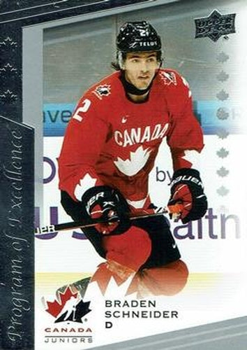 #129 Braden Schneider - Canada - 2021-22 Upper Deck Team Canada Juniors Hockey