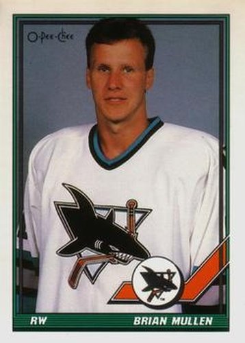 #129 Brian Mullen - San Jose Sharks - 1991-92 O-Pee-Chee Hockey