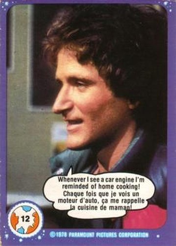 #12 Whenever I See a Car Engine I'm Reminded of Home Cooking! - 1978 O-Pee-Chee Mork & Mindy