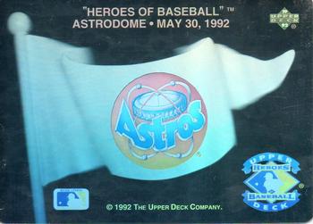 #NNO Houston Astros - Houston Astros - 1992 Upper Deck Baseball - Heroes of Baseball Pennant Holograms